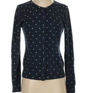 Tommy Hilfiger Navy Blue Cardigan Polka Dots Button Front Long Sleeve Women S/P